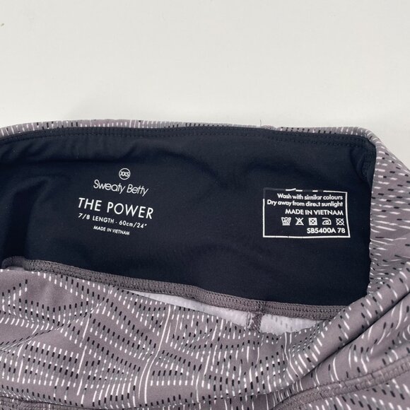 Sweaty Betty Power Pocket Workout 7/8 Leggings Moonrock Purple Palm Womens XS - Picture 4 of 11